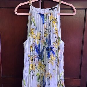 Alex Marie White Dress with Gold Chain Straps